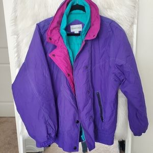 Cabin Creek 90s retro jacket purple teal pink L